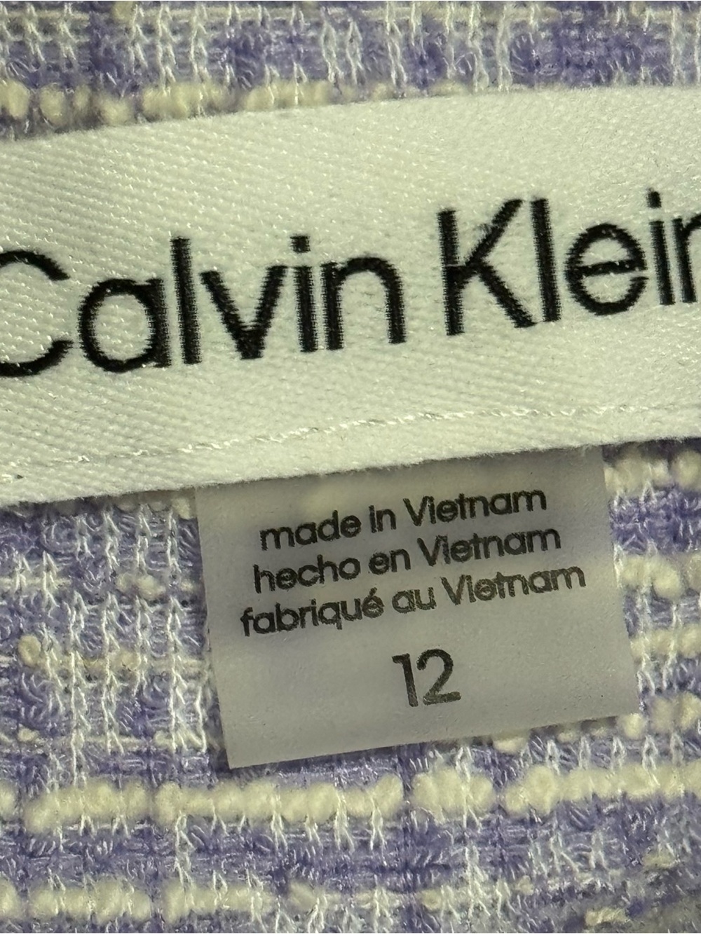Calvin Klein Lavender Tweed Fit & Flare Midi Dress Women’s Size 12 - Picture 5 of 11